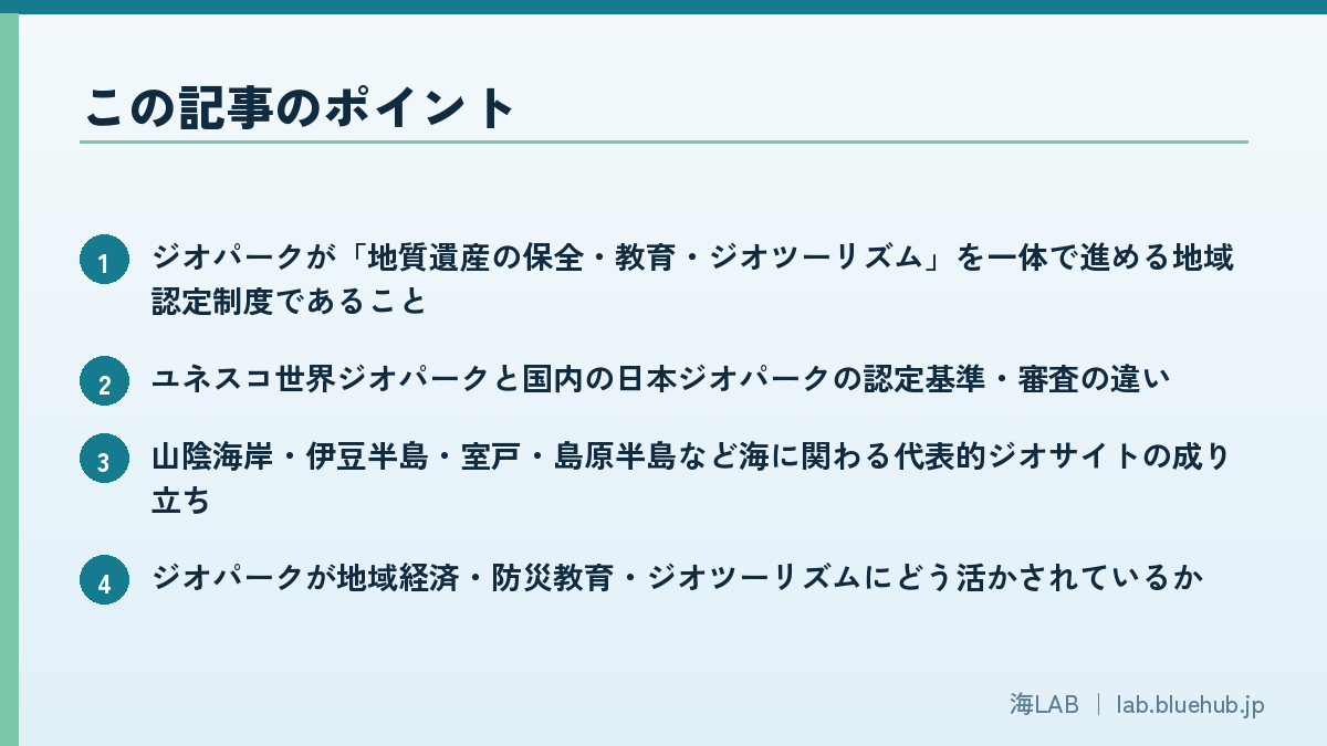 この記事のポイントを箇条書きでまとめた図版