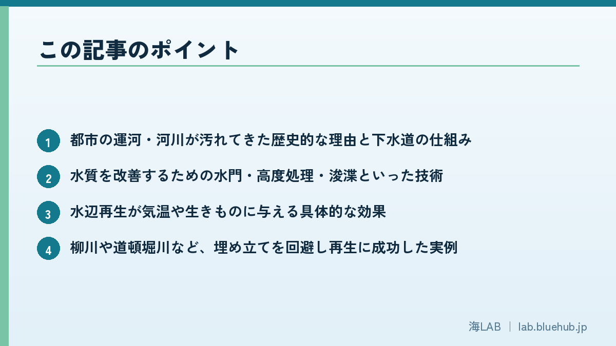 この記事のポイントを箇条書きでまとめた図版