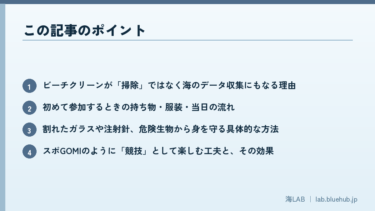 この記事のポイントを箇条書きでまとめた図版