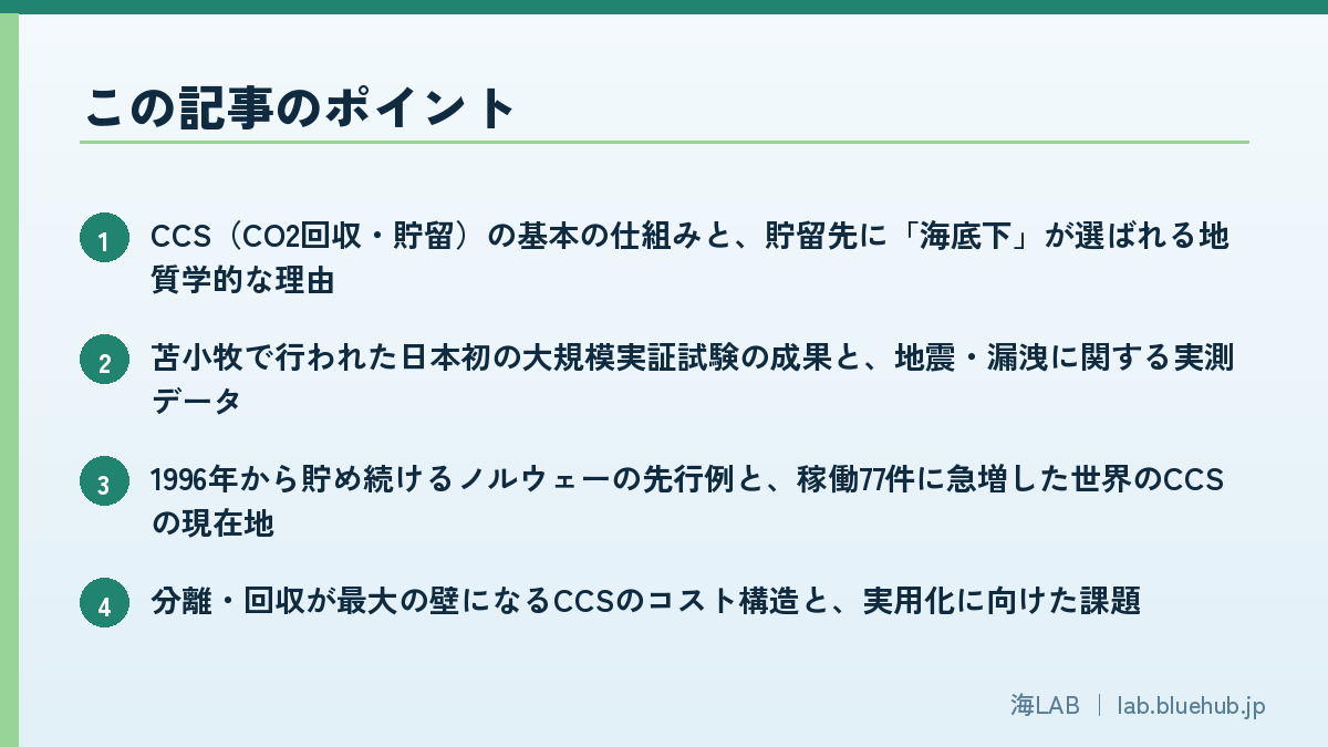 この記事のポイントを箇条書きでまとめた図版