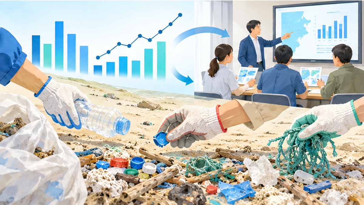 An image of citizen litter survey data leading to policy
