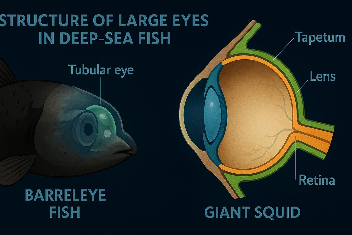 Structure of the giant eyes of deep-sea fish: detailed structure of the transparent head and tubular eyes of a barreleye fish