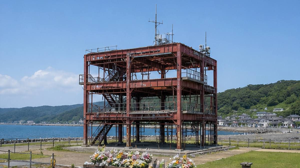 鉄骨がむき出しになった南三陸町旧防災対策庁舎のイメージ