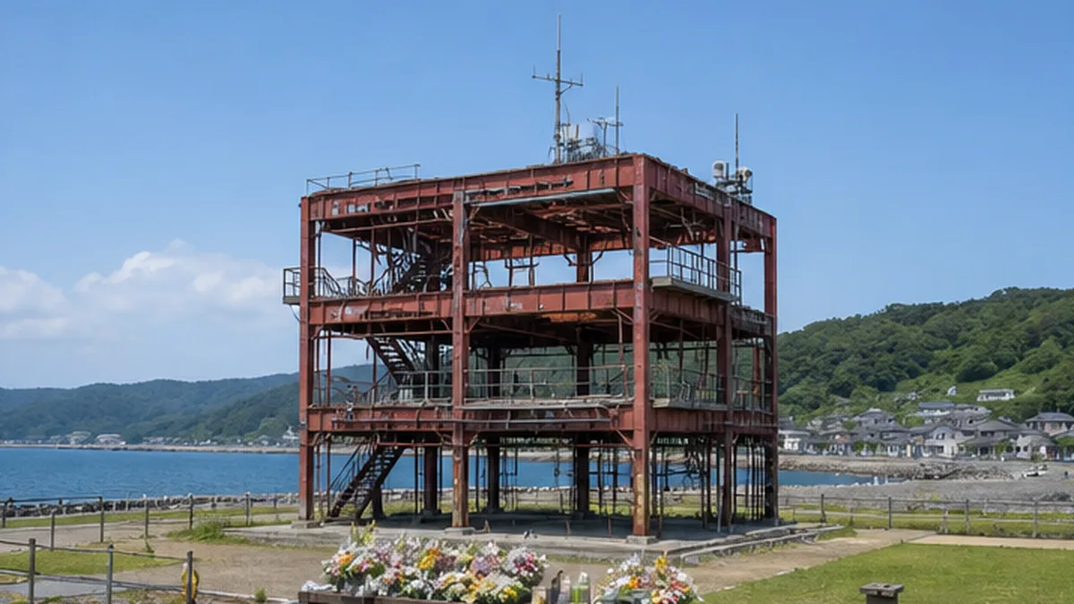 鉄骨がむき出しになった南三陸町旧防災対策庁舎のイメージ