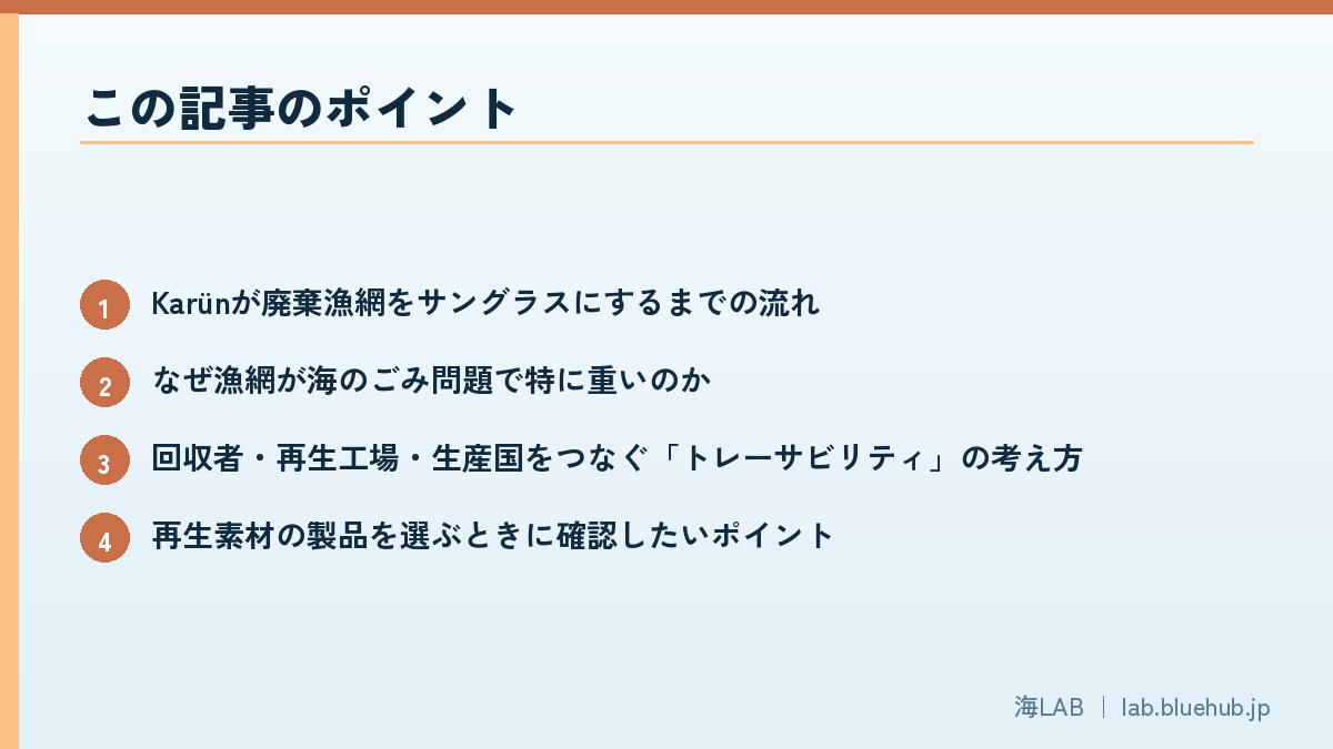 この記事のポイントを箇条書きでまとめた図版