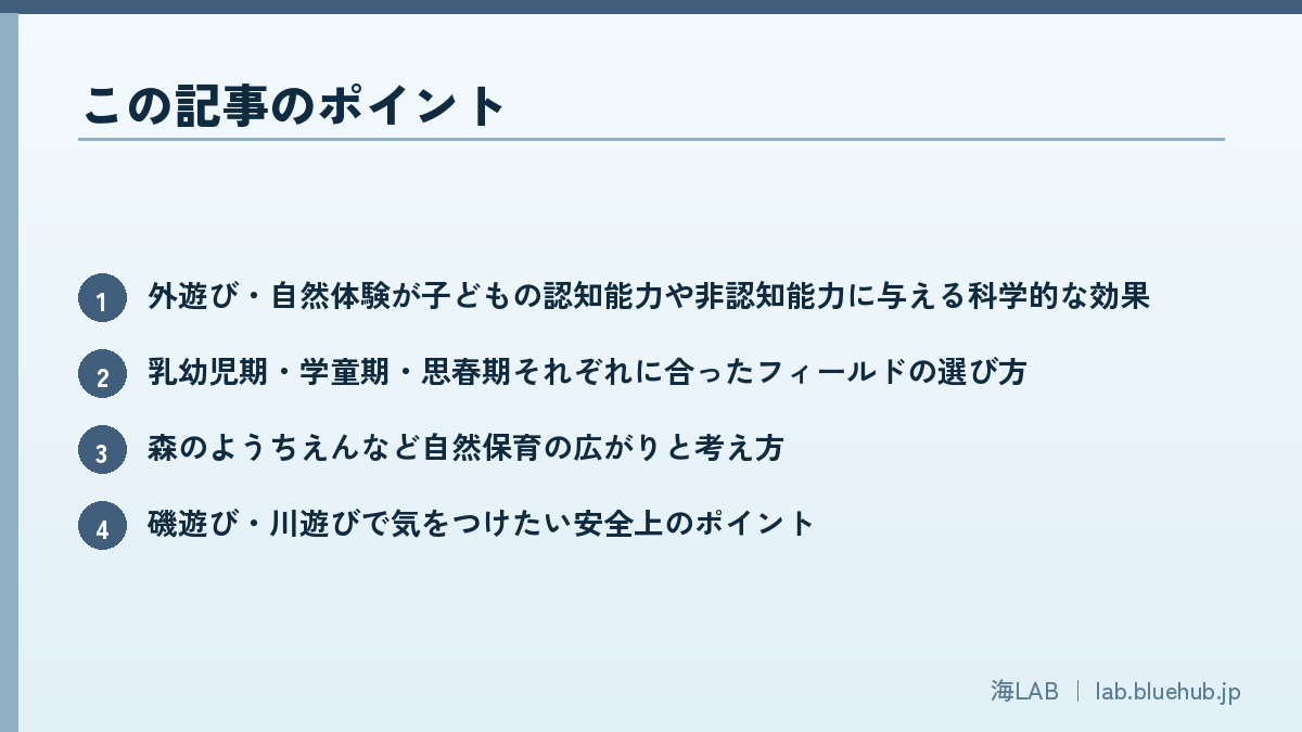 この記事のポイントを箇条書きでまとめた図版