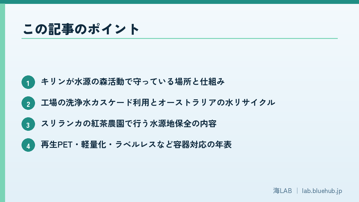 この記事のポイントを箇条書きでまとめた図版