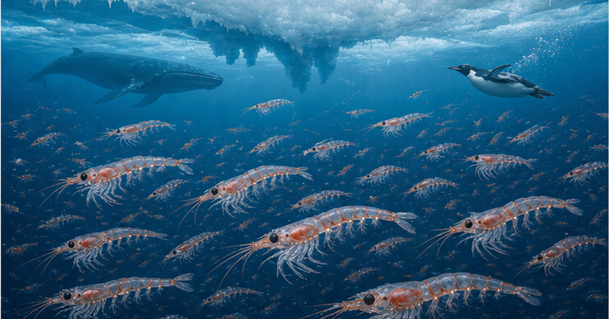 ナンキョクオキアミが南極の海を支える理由｜3億トンの生物量と食物網の要