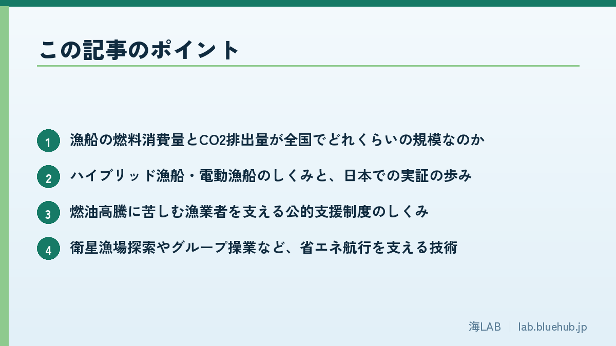 この記事のポイントを箇条書きでまとめた図版