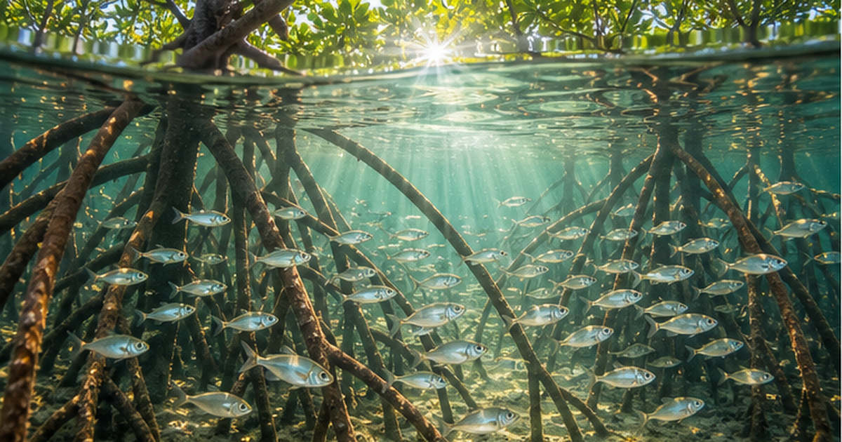 マングローブは海のゆりかご｜稚魚とエビを育てる根の森のしくみ