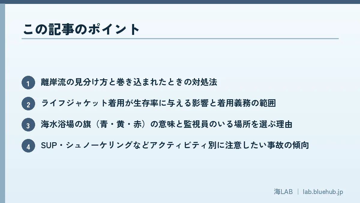 この記事のポイントを箇条書きでまとめた図版