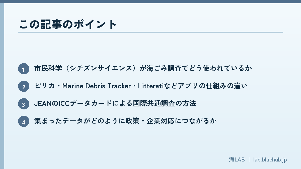 この記事のポイントを箇条書きでまとめた図版