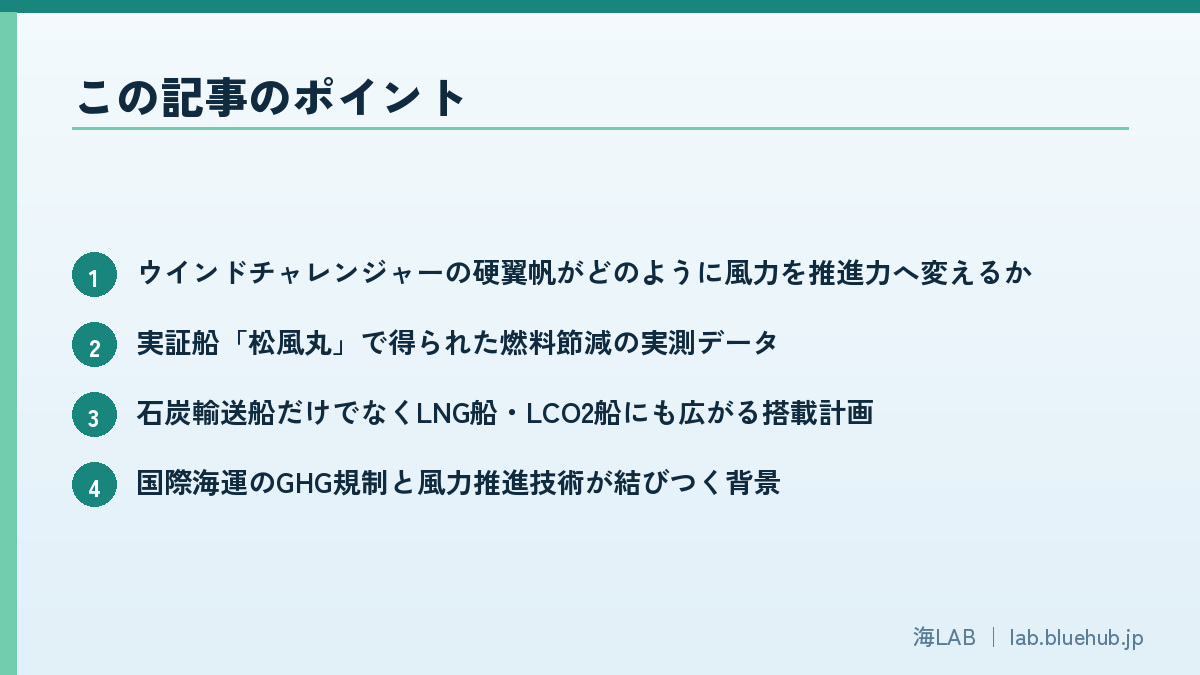 この記事のポイントを箇条書きでまとめた図版