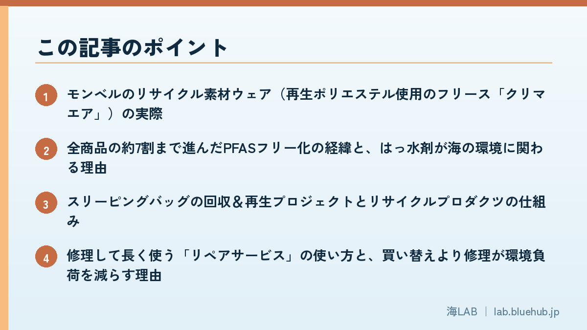 この記事のポイントを箇条書きでまとめた図版