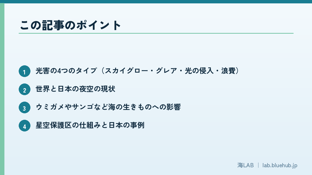 この記事のポイントを箇条書きでまとめた図版