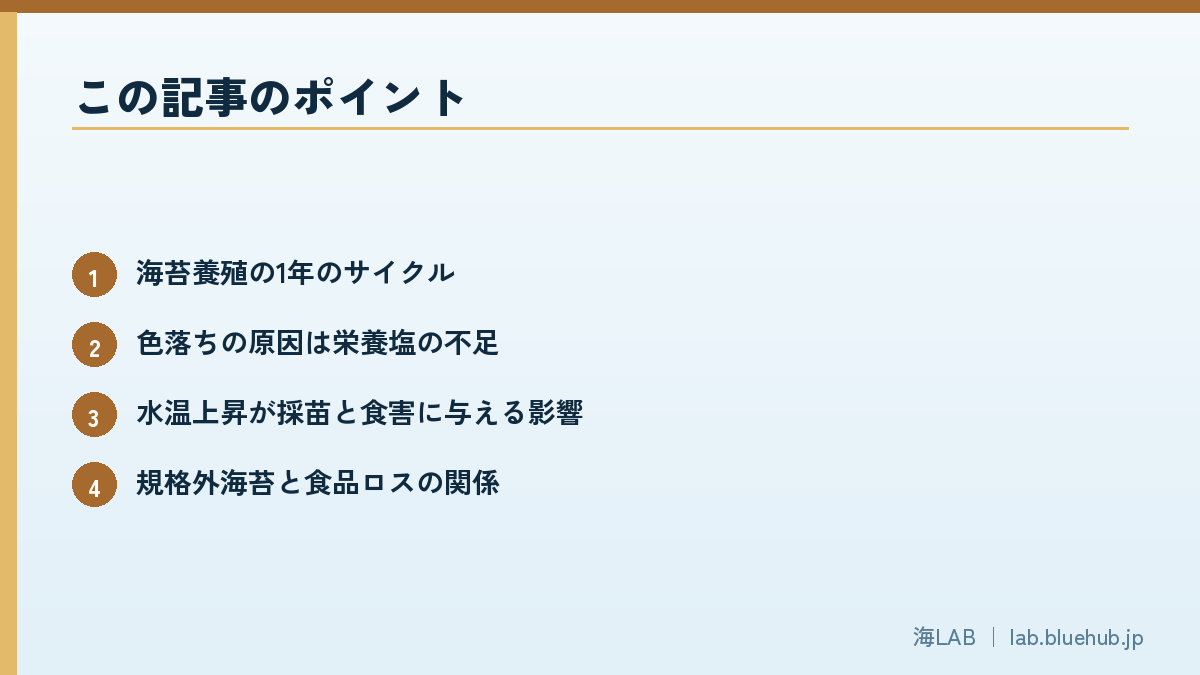 この記事のポイントを箇条書きでまとめた図版