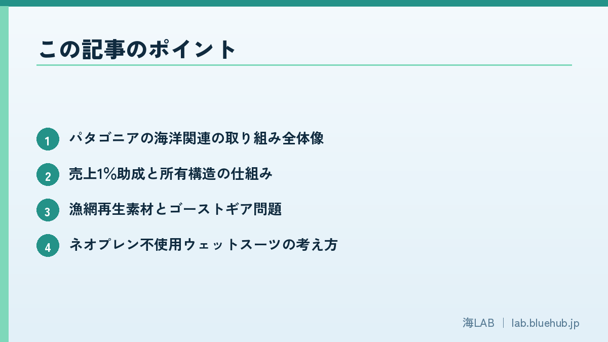 この記事のポイントを箇条書きでまとめた図版