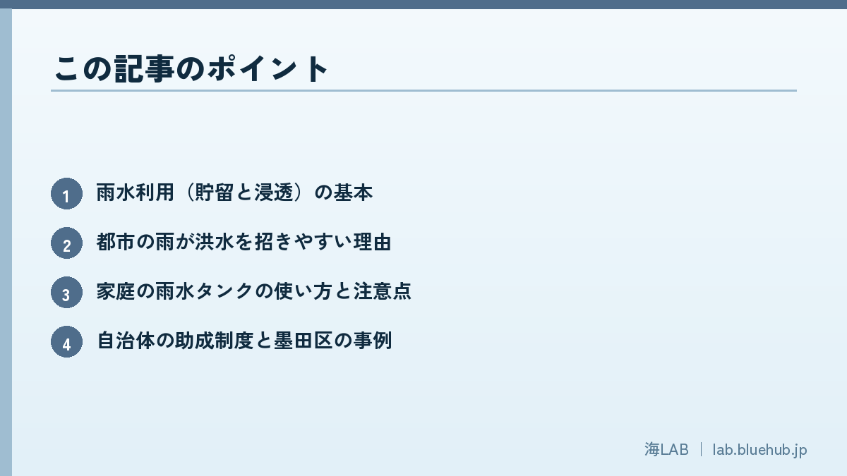 この記事のポイントを箇条書きでまとめた図版