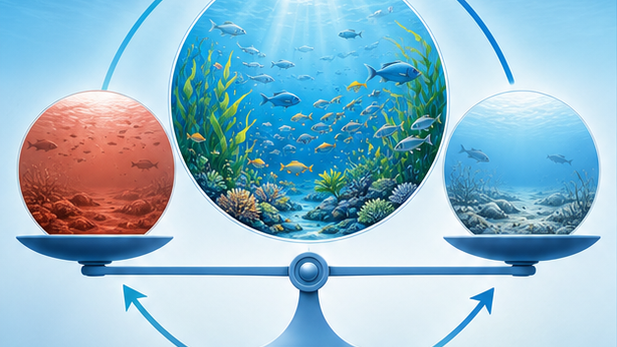 きれいで豊かな海を目指す、栄養塩のちょうどよいバランスを表したイメージ図