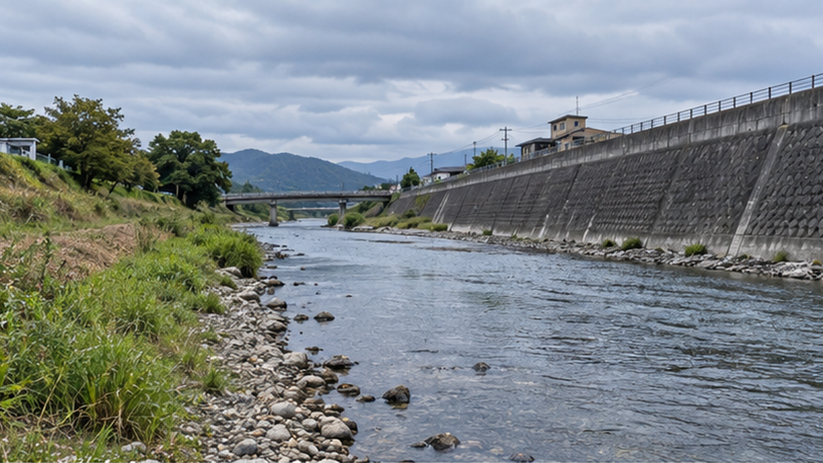 コンクリート護岸で固められた日本の河川と、失われた自然の岸辺