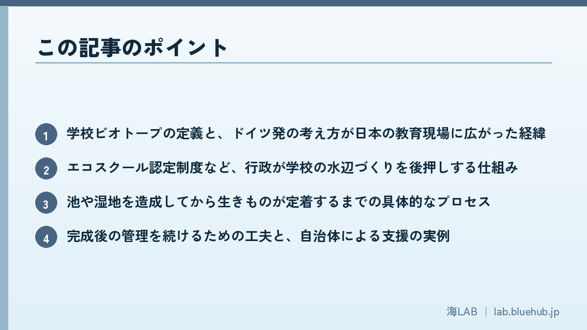 この記事のポイントを箇条書きでまとめた図版