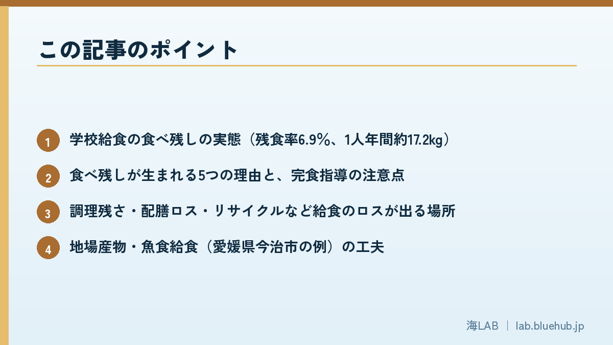 この記事のポイントを箇条書きでまとめた図版