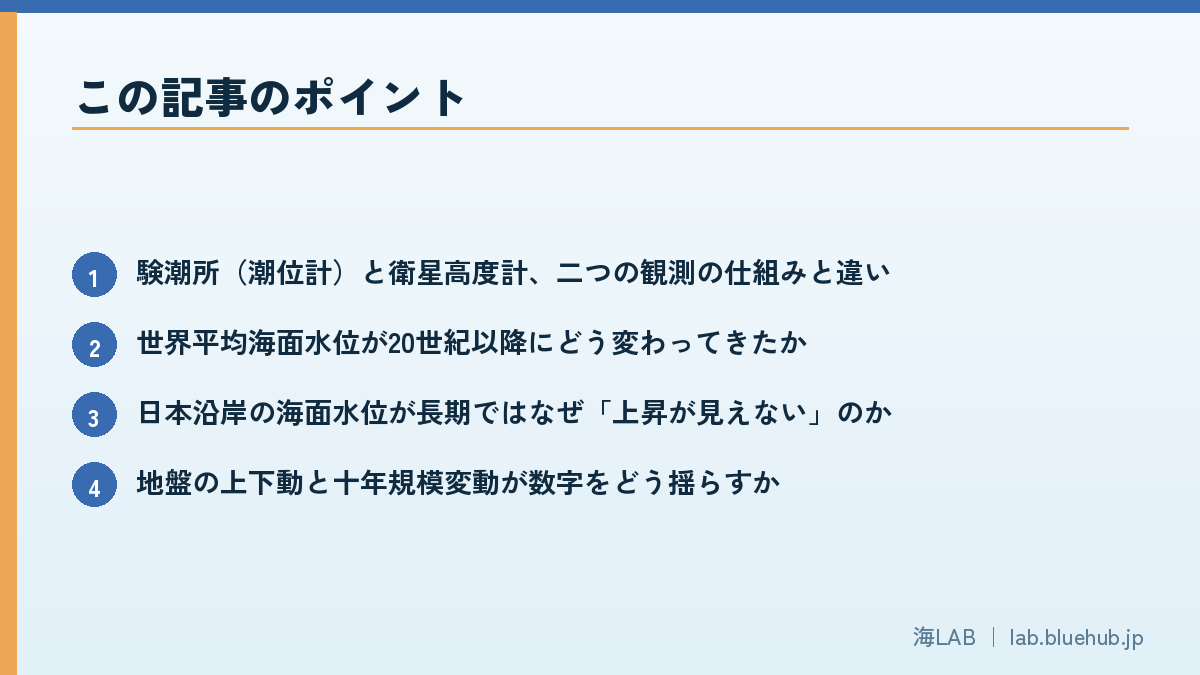 この記事のポイントを箇条書きでまとめた図版