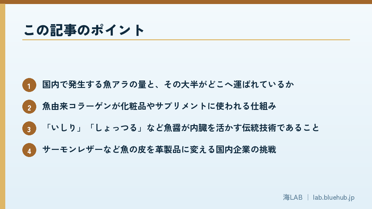 この記事のポイントを箇条書きでまとめた図版