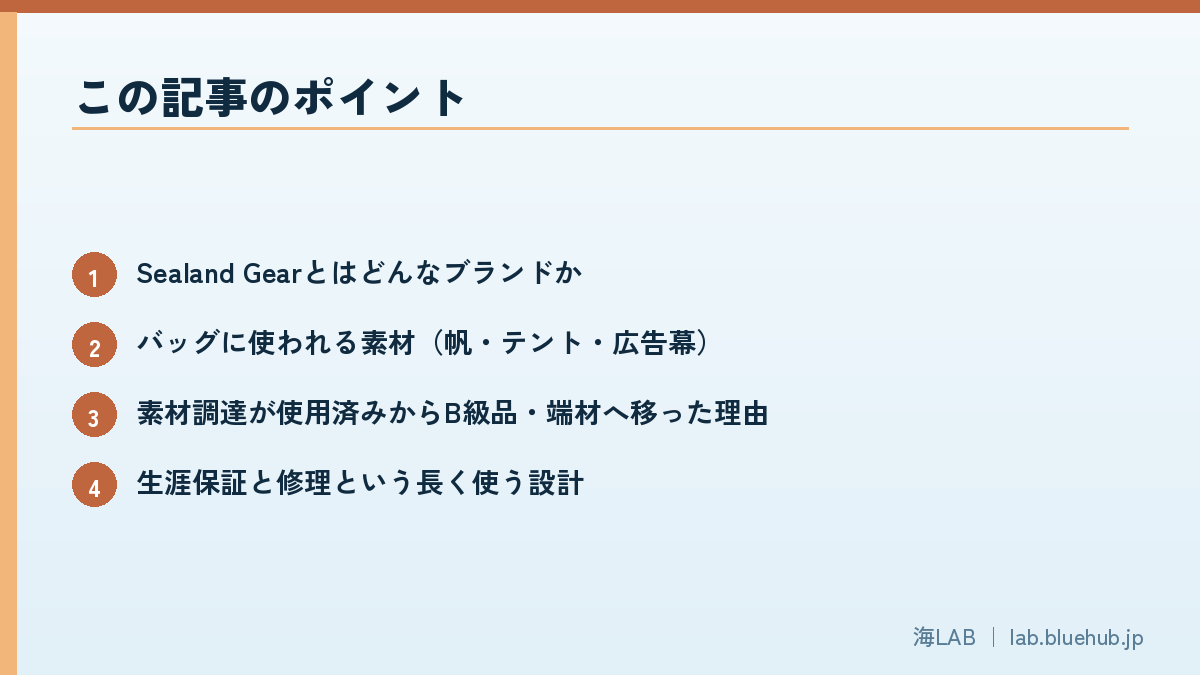 この記事のポイントを箇条書きでまとめた図版