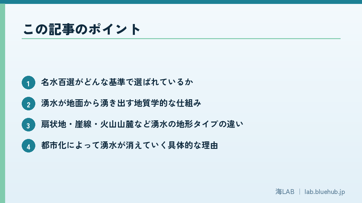 この記事のポイントを箇条書きでまとめた図版