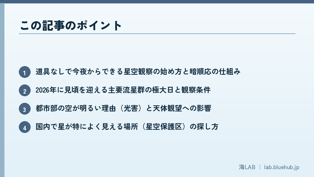 この記事のポイントを箇条書きでまとめた図版