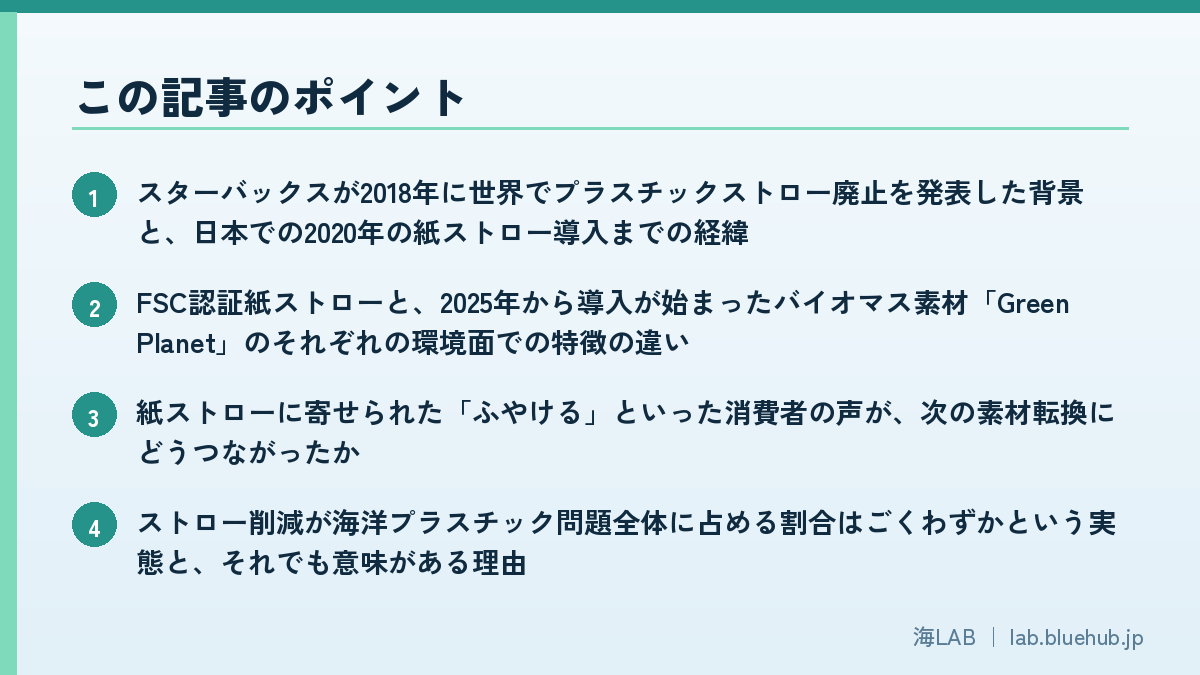 この記事のポイントを箇条書きでまとめた図版