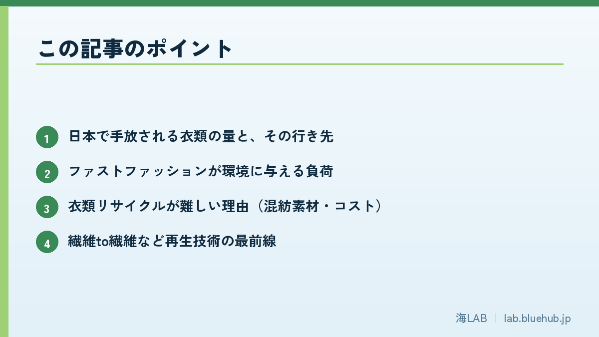 この記事のポイントを箇条書きでまとめた図版